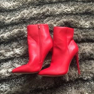 Sexy red just fab ankle bootie (worn once)!